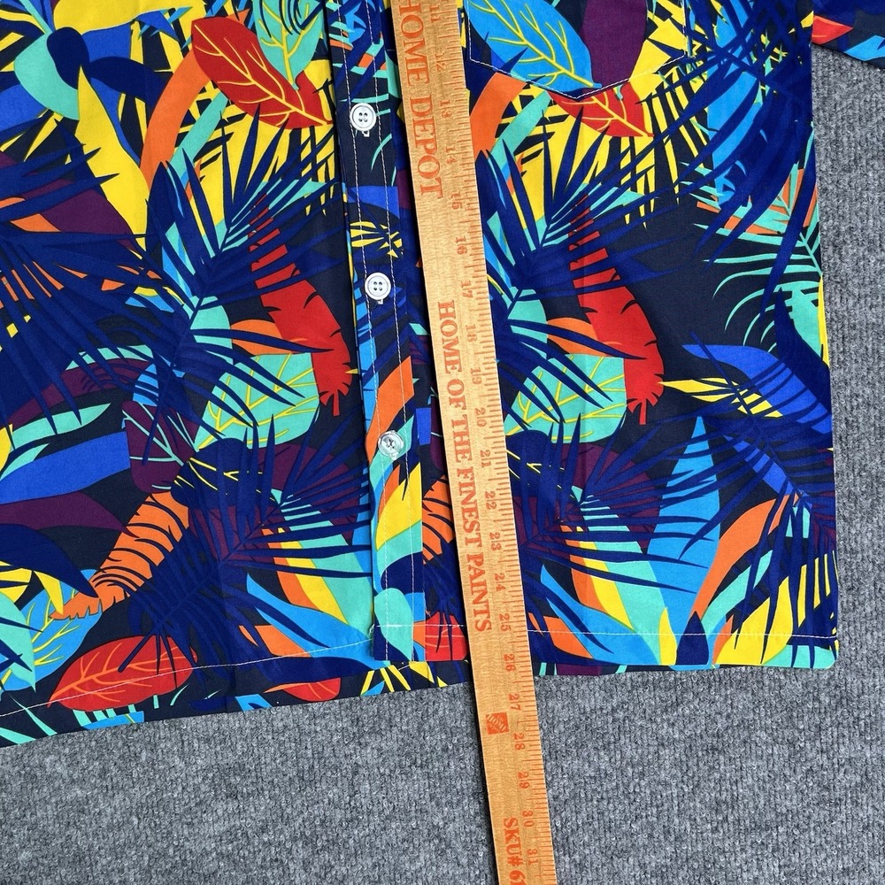 Tailor Pal Love Colorful Hawaiian Shirt Mens Large Button Up Short Sleeve - Picture 4 of 6
